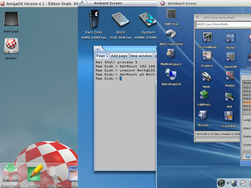 AmigaOS 4, MorphOS, ARos, ...