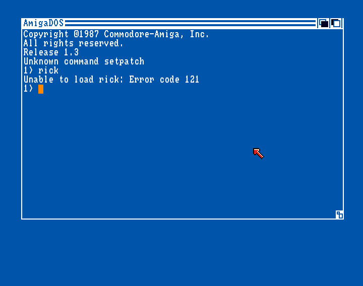 Rick Dangerous (erreur Kickstart 1.3)