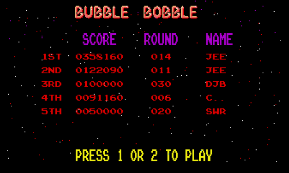 Jeeg - Bubble Bobble score