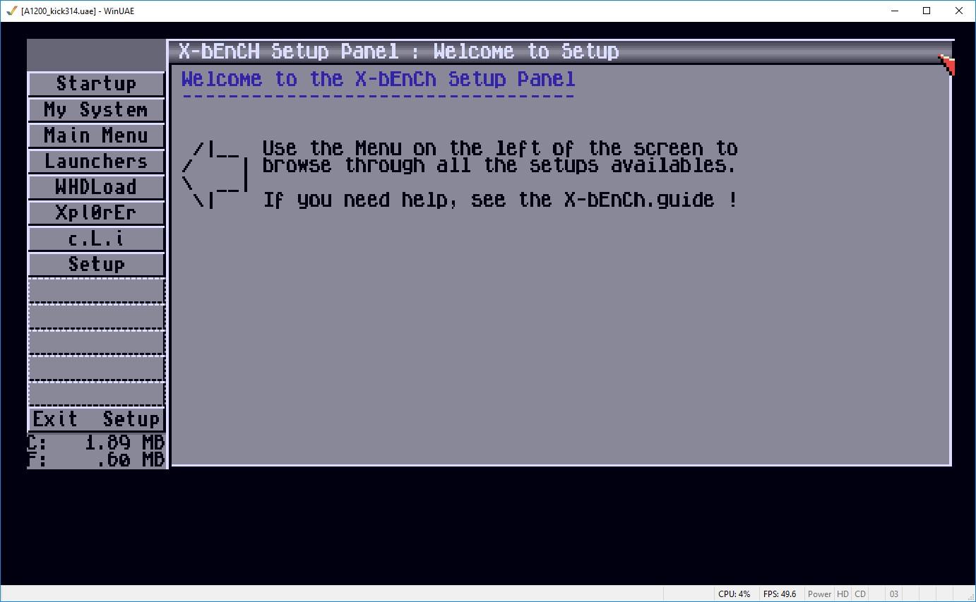 WinUAE + WB3.1.4 + XBench 1.1f
